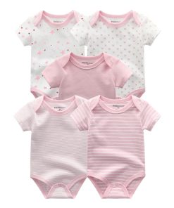 Confezione da 5 body per neonato - body rosa a maniche corte