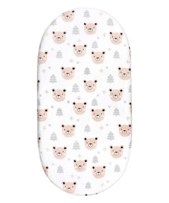 Lenzuolo con angoli ovale per bambino - 80x40 cm - motivo orsetto bianco